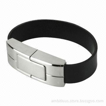 Leather USB Flash Drive, Supports Hot-swap Capability and Plug-and-play Function